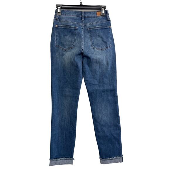 Judy Blue Double Cuffed Boyfriend Fit Blue Jeans Stretch Shaping size 1/25 - Picture 2 of 8